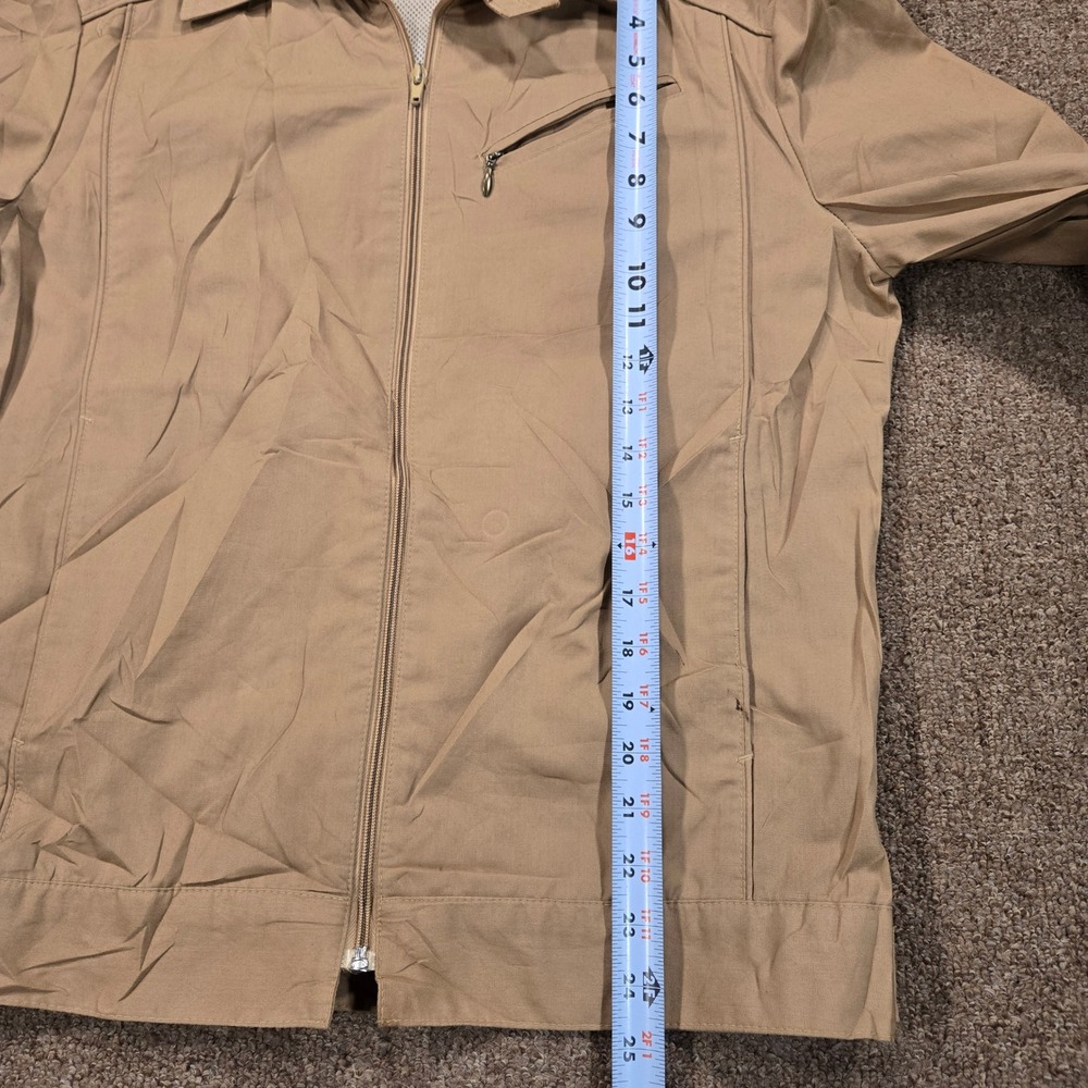 Vintage London Fog Harrington Jacket Mens 38 Reg Tan Full Zip Mesh Lined Casual - Picture 6 of 10